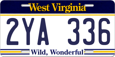 WV license plate 2YA336