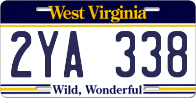 WV license plate 2YA338