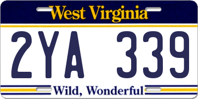 WV license plate 2YA339