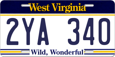 WV license plate 2YA340