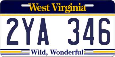 WV license plate 2YA346
