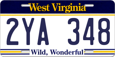 WV license plate 2YA348
