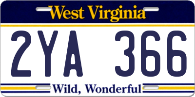 WV license plate 2YA366