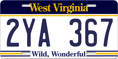 WV license plate 2YA367