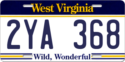 WV license plate 2YA368