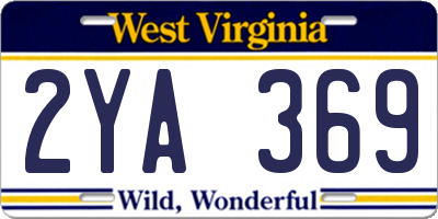 WV license plate 2YA369