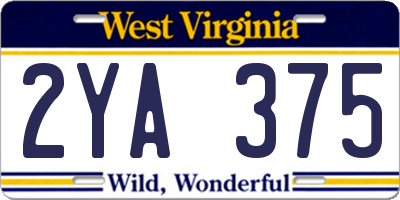 WV license plate 2YA375