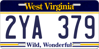 WV license plate 2YA379