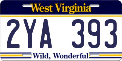 WV license plate 2YA393