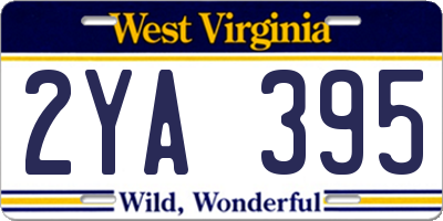 WV license plate 2YA395