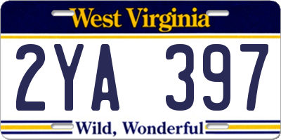 WV license plate 2YA397
