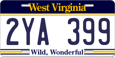 WV license plate 2YA399