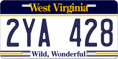 WV license plate 2YA428