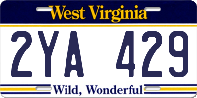 WV license plate 2YA429