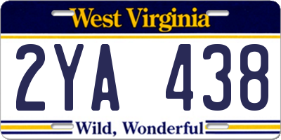 WV license plate 2YA438