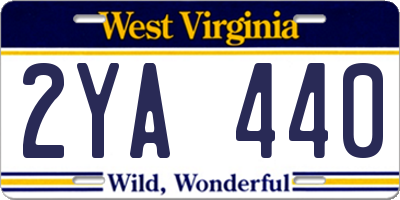 WV license plate 2YA440