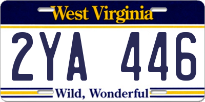 WV license plate 2YA446