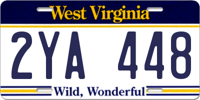 WV license plate 2YA448