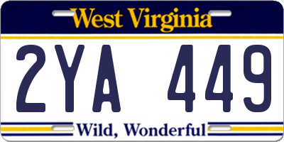 WV license plate 2YA449