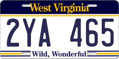 WV license plate 2YA465