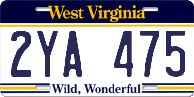 WV license plate 2YA475