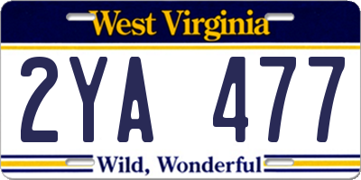 WV license plate 2YA477