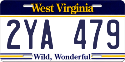 WV license plate 2YA479