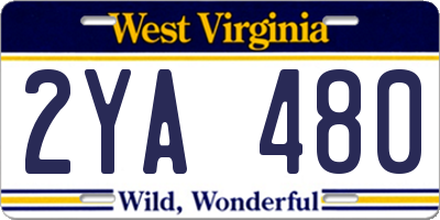 WV license plate 2YA480
