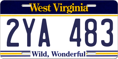 WV license plate 2YA483