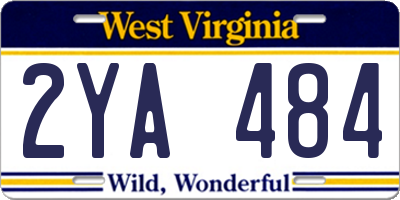 WV license plate 2YA484