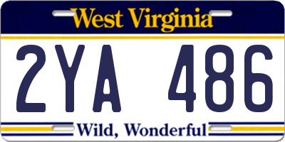 WV license plate 2YA486