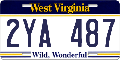 WV license plate 2YA487