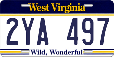 WV license plate 2YA497