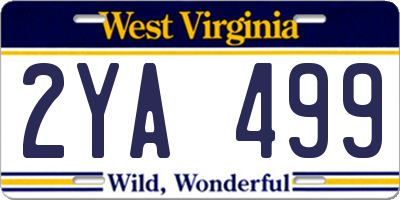 WV license plate 2YA499