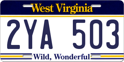 WV license plate 2YA503