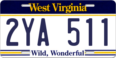 WV license plate 2YA511