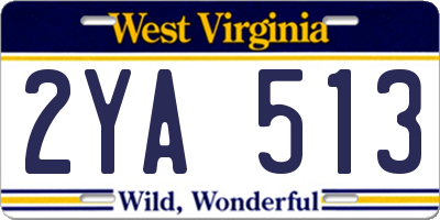 WV license plate 2YA513
