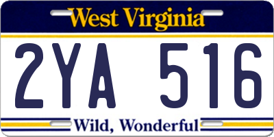 WV license plate 2YA516