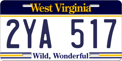 WV license plate 2YA517