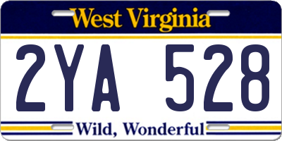 WV license plate 2YA528