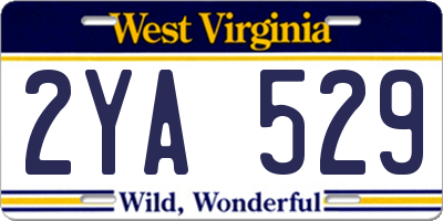 WV license plate 2YA529