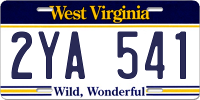 WV license plate 2YA541