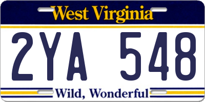 WV license plate 2YA548