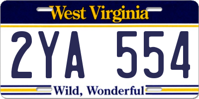 WV license plate 2YA554