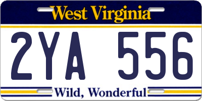 WV license plate 2YA556