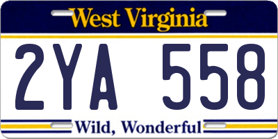 WV license plate 2YA558