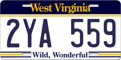 WV license plate 2YA559