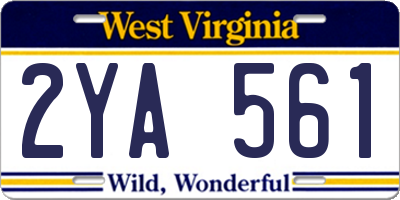 WV license plate 2YA561