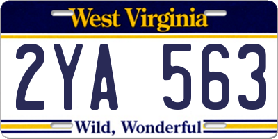WV license plate 2YA563