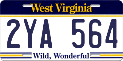 WV license plate 2YA564